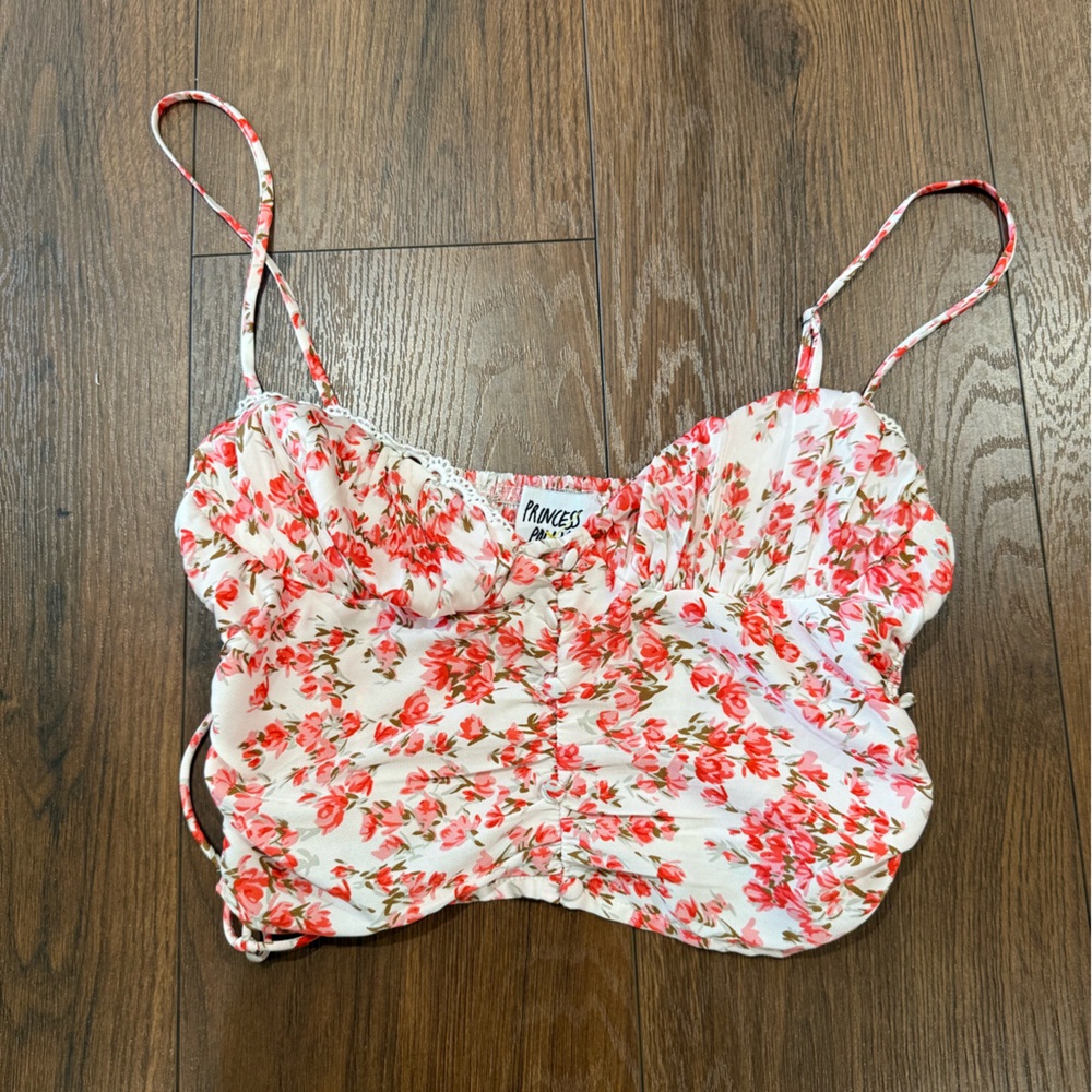 Princess Polly Floral Diaper Cover - Red and White